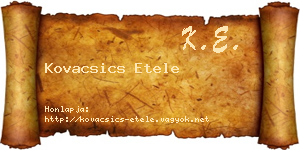 Kovacsics Etele névjegykártya